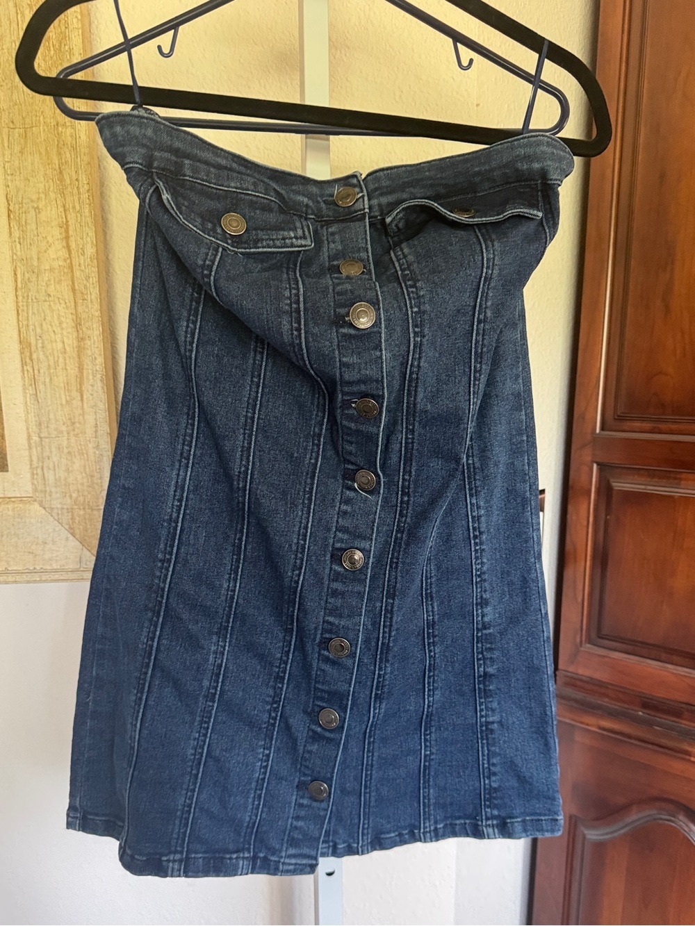 Denim Obsessed Mini Button Down Jean Dress Medium EUC